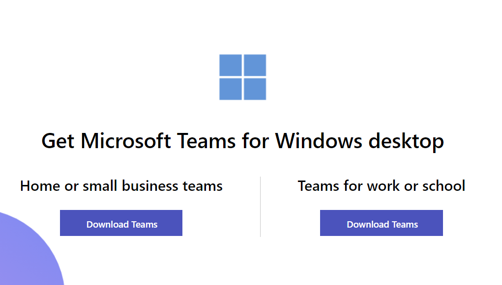 Teams for Desktop for windows 