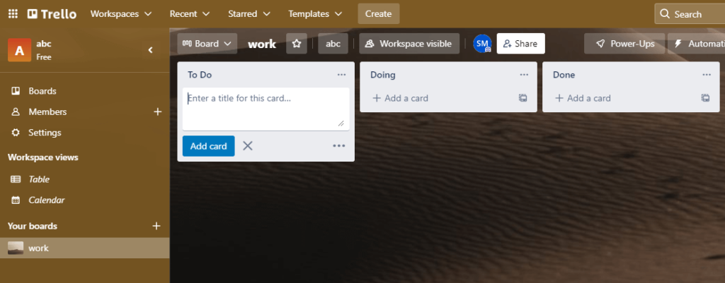 trello dashboard