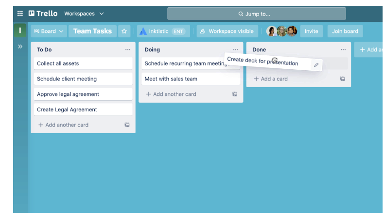 create trello cards