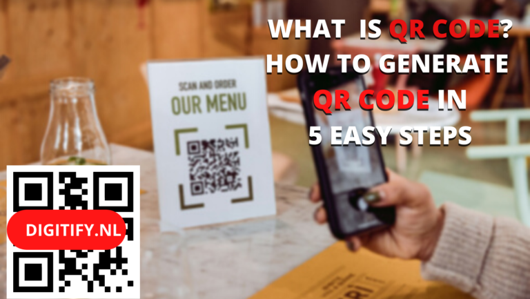 "What is QR code and how to generate a QR code" title graphic with QR codes