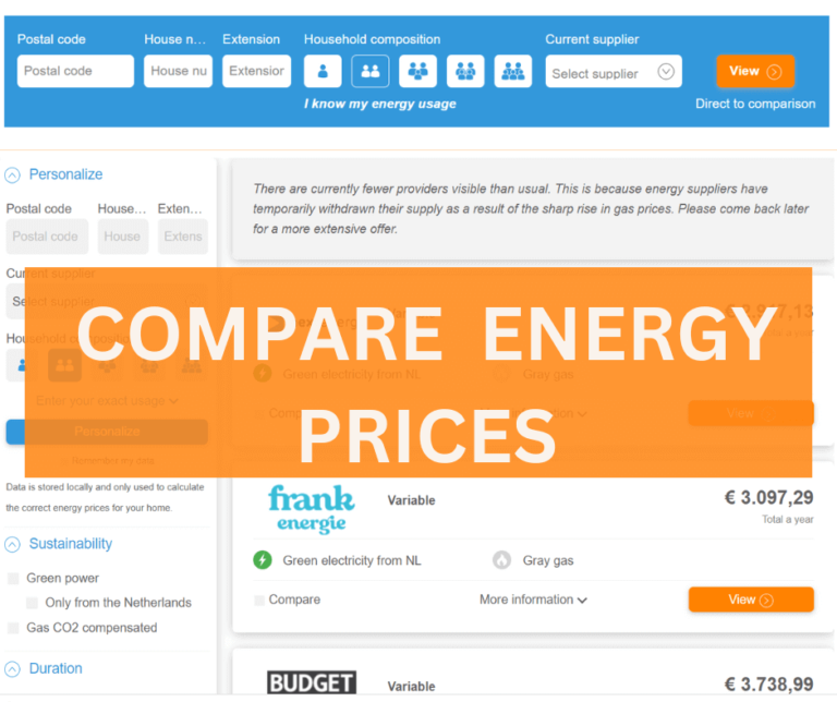 Compare Best Energy Provider in Netherlands
