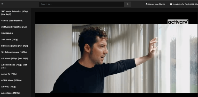 Screenshot of a TV streaming website on a computer