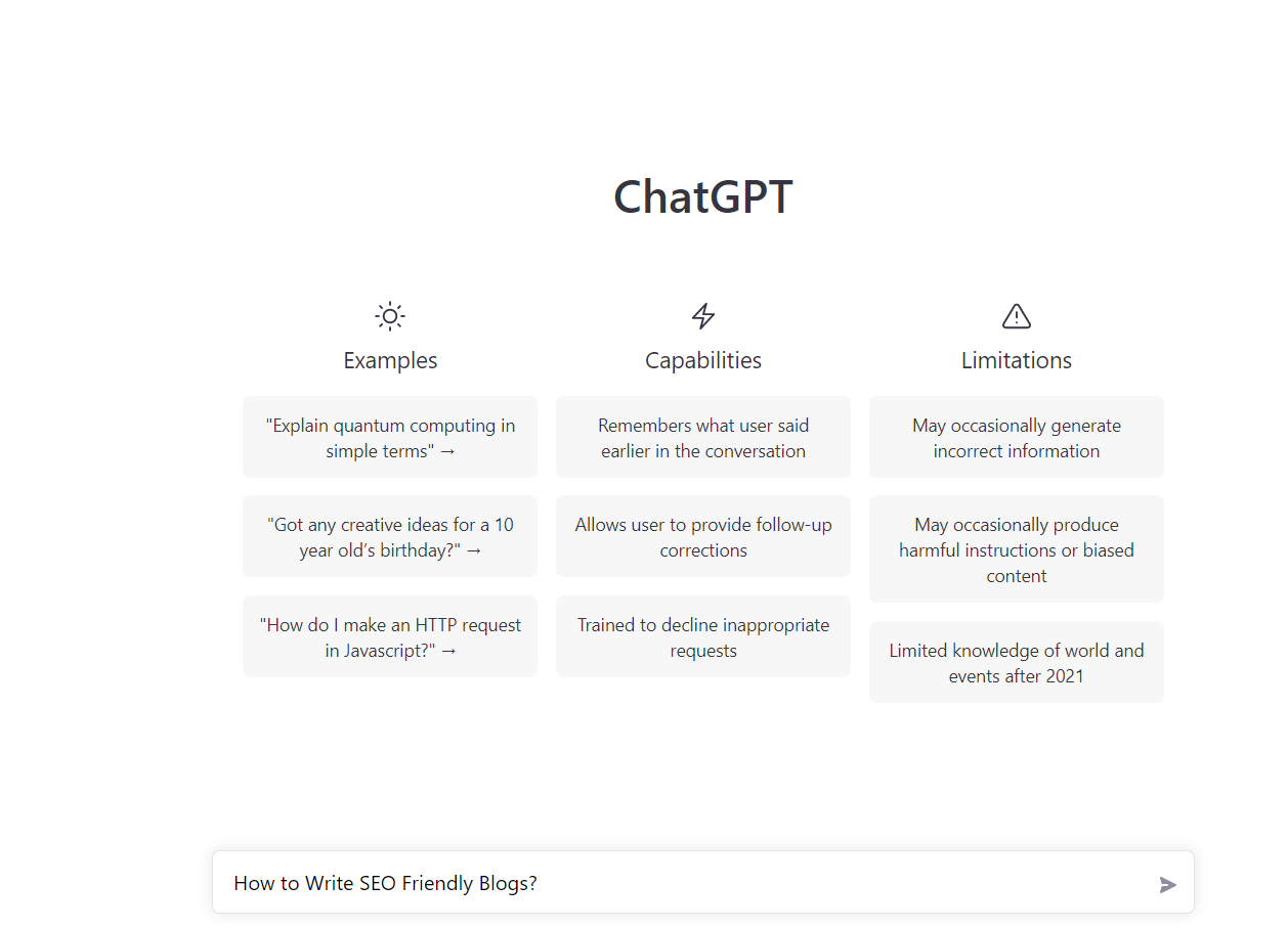 Surprising Results on Asking ChatGPT for SEO Friendly Blogs