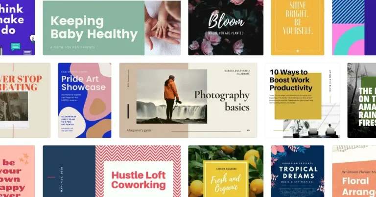 Collage of Canva design templates