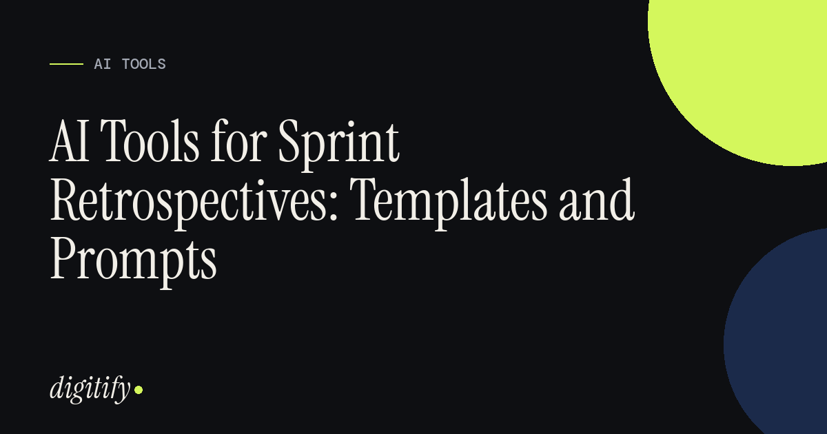Team planning sprint retrospective with AI-generated discussion prompts
