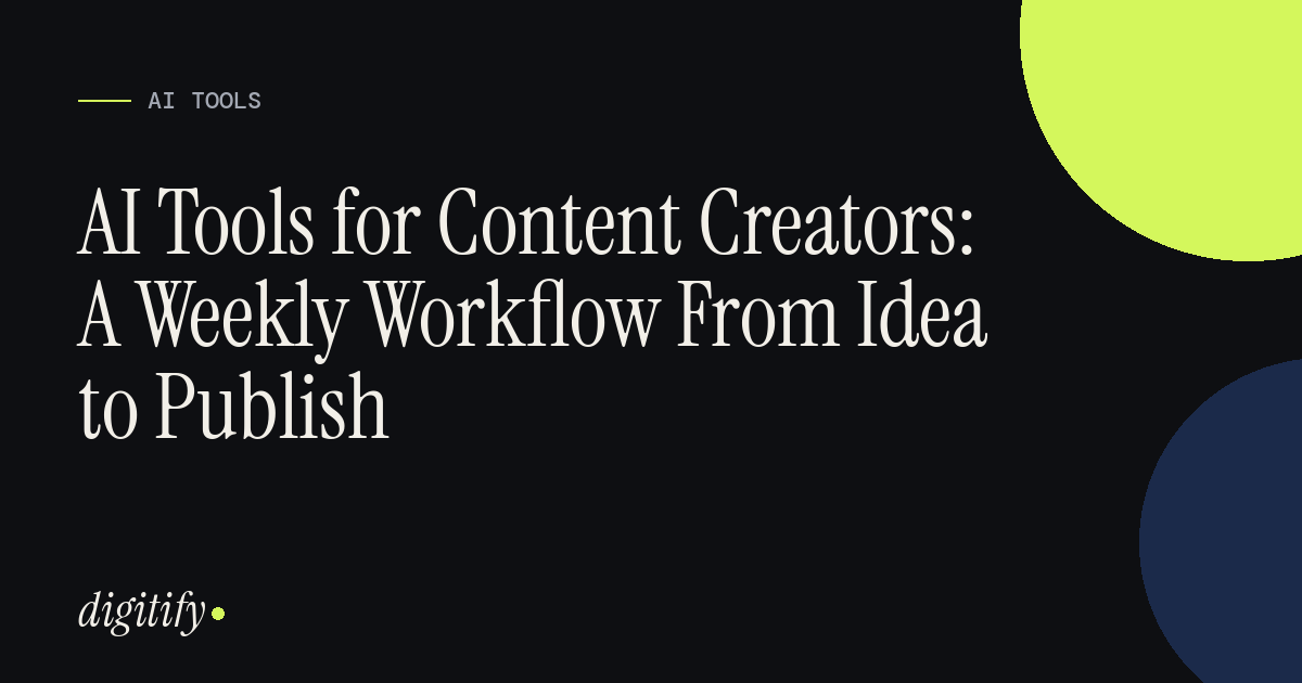 Content creator working on laptop with notebook and coffee planning weekly workflow