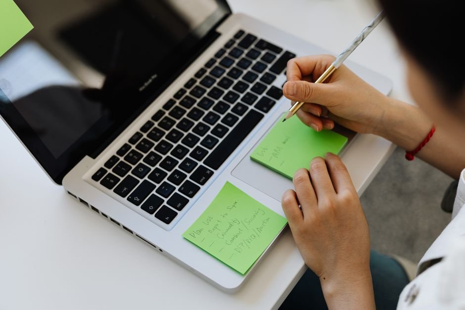 Freelancer reviewing AI-generated project notes and schedules