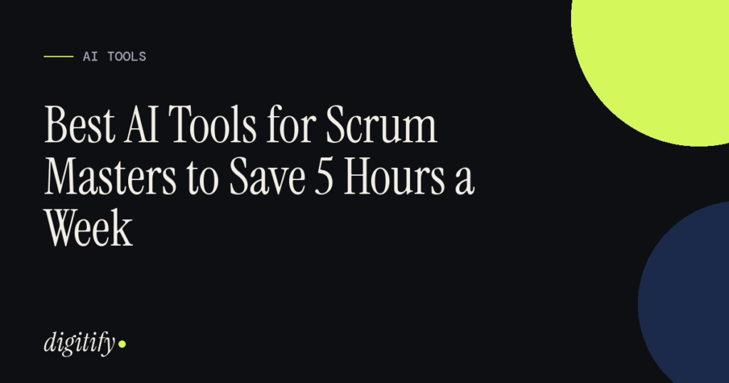 Scrum Master using laptop and sticky notes for sprint planning