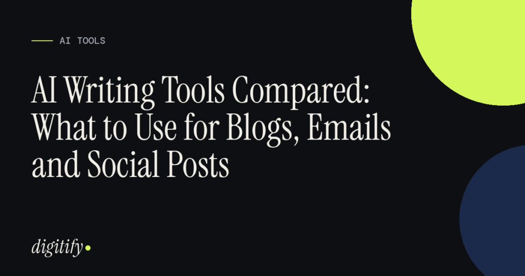 Person comparing AI writing tools on laptop screen