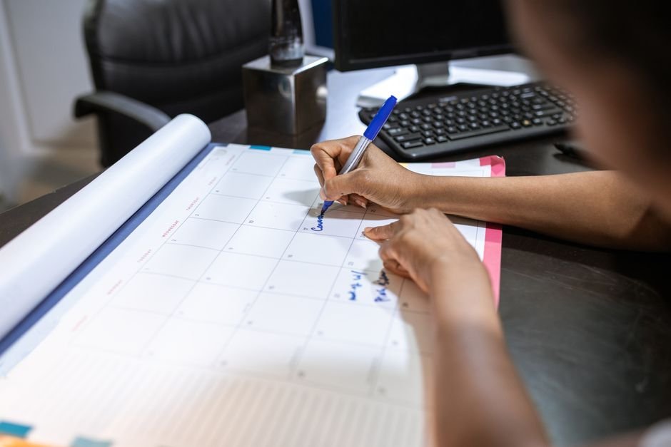 Digital calendar interface displaying organized appointments and tasks