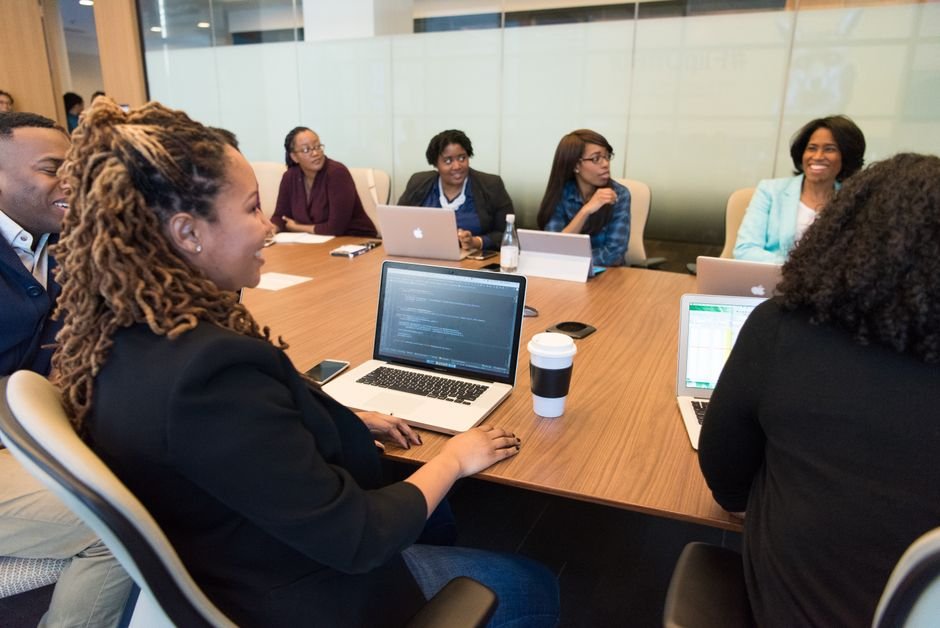 Team collaborating on project priorities during planning meeting